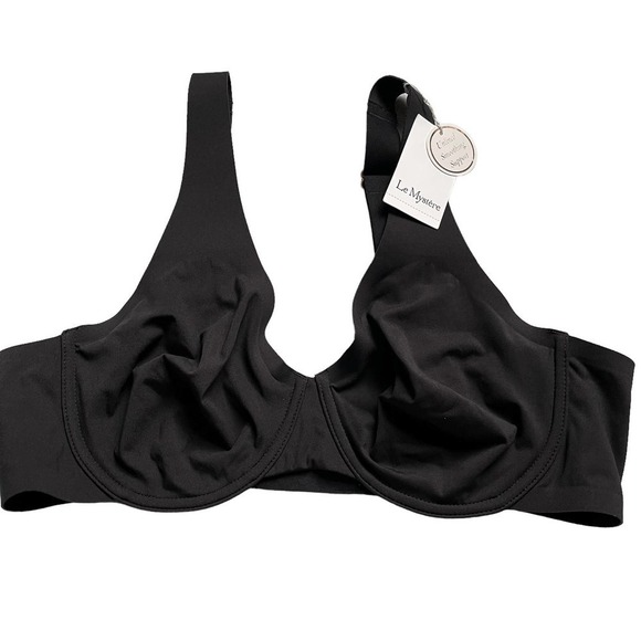 Le Mystere Smooth Shape Unlined Underwire Bra 9312 Black Size 36D NWT - Picture 5 of 12
